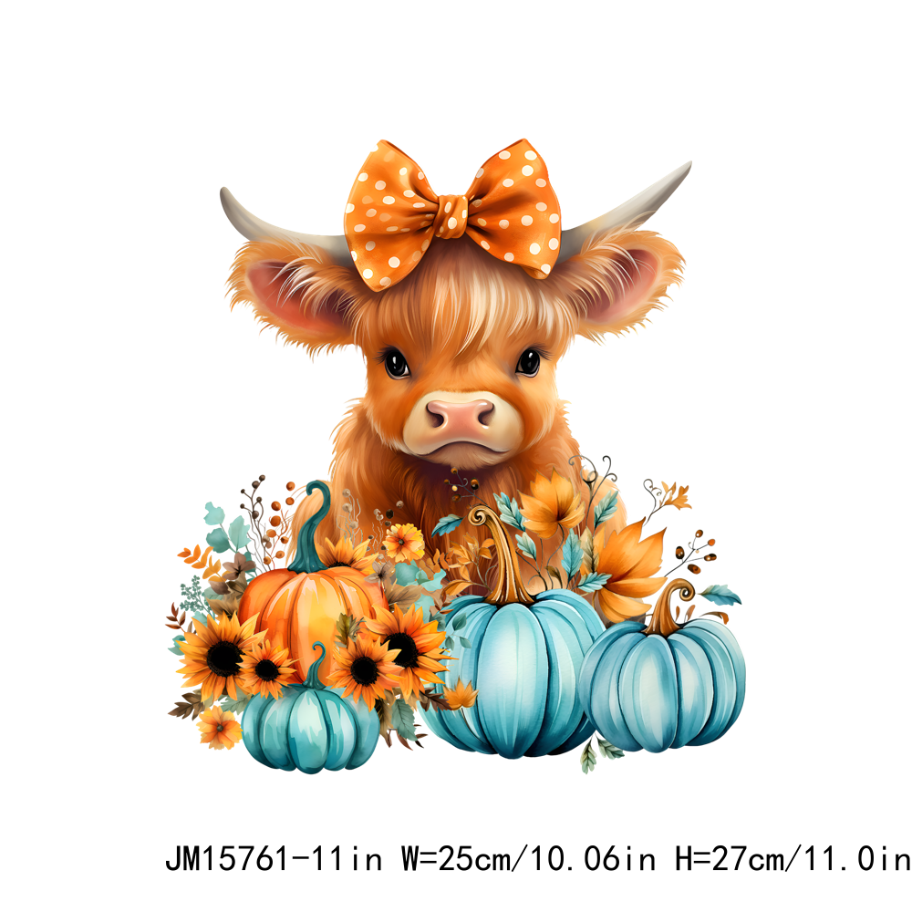 Autumn Howdy Fall Highland Cow Thanksgiving DTF Transfers