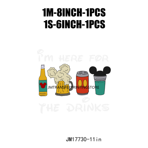 I Am Here For The Snacks Drinks Thermal Logos Iron On Snacking Drinking Around The World DTF Heat Transfer Stickers For Hoodies
