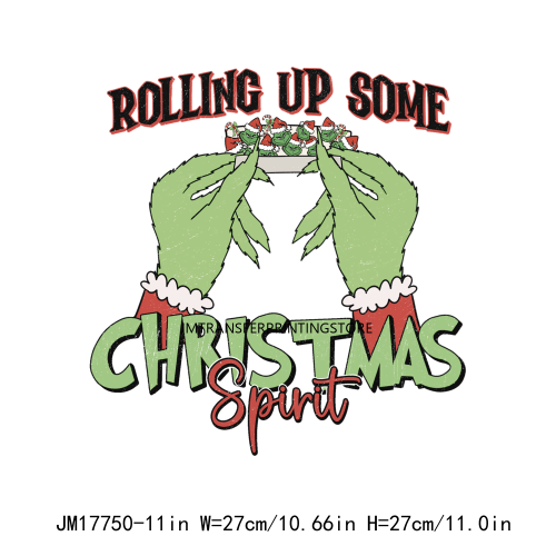 Retro Rolling Up Some Christmas Spirit Iron On Crocin Around Christmas Tree Jesus Fills My Cup DTF Transfer Sticker For T-Shirt