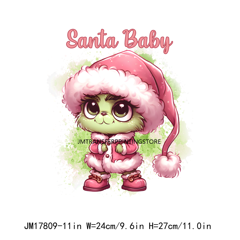 Cute Baby Animal Sweet Pan Dulce Merry Christmas Iron On DTF Transfer Printing Stickers Ready To Press For T-Shirts Bags