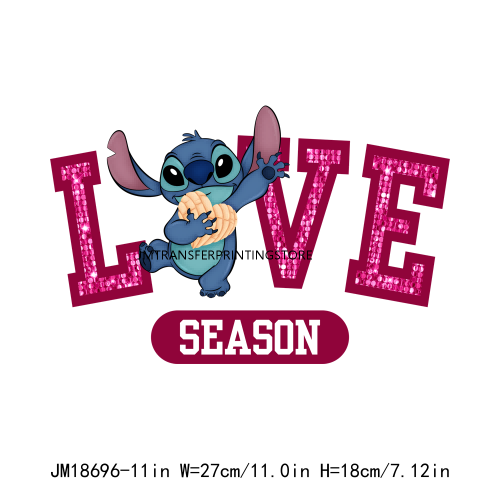 Cute Lovely Kids Cartoon Animal Valentine Love Season Iron On DTF Transfers Stickers Ready To Press For Sweatshirt