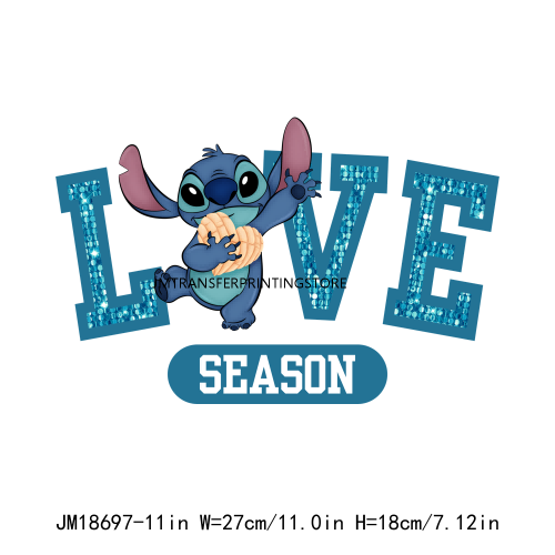 Cute Lovely Kids Cartoon Animal Valentine Love Season Iron On DTF Transfers Stickers Ready To Press For Sweatshirt