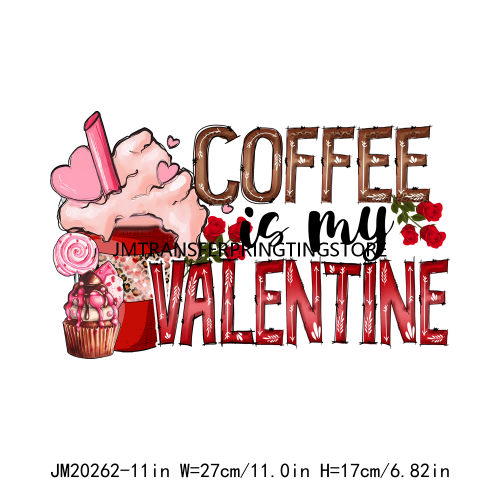Cartoon Boujee Together Coffee Valentine Designs Only Heart Eyes For You Iron On DTF Transfers Stickers For Sweatshirt