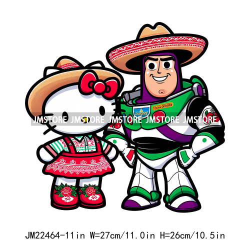 Iron on Mexican Chicano Animal Character DTF Transfers Printing Stickers Ready To Press For Hoodies Pillows