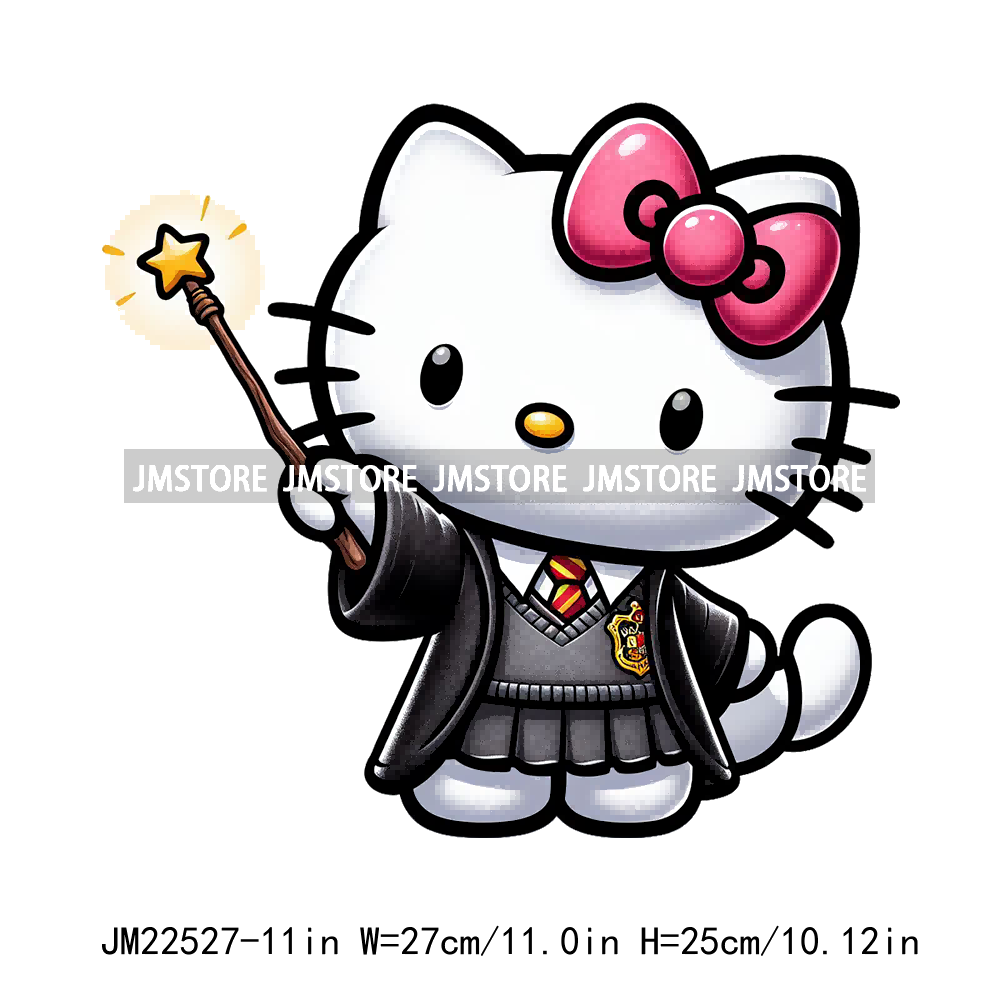 Funny Cartoon Magic School Movie Boys Cat Iron On DTF Transfers Stickers Designs Ready To Press For Hoodies Bags