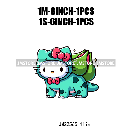 Colorful Cat Character Lovely Custume Washable Iron On DTF Transfers Stickers Printing Ready To Press For Clothes