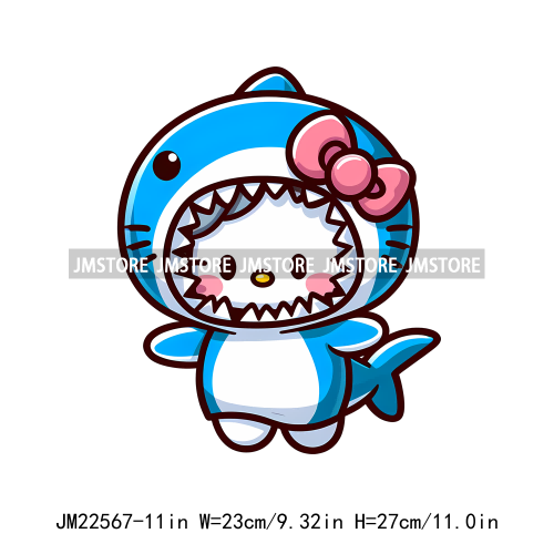 Colorful Cat Character Lovely Custume Washable Iron On DTF Transfers Stickers Printing Ready To Press For Clothes