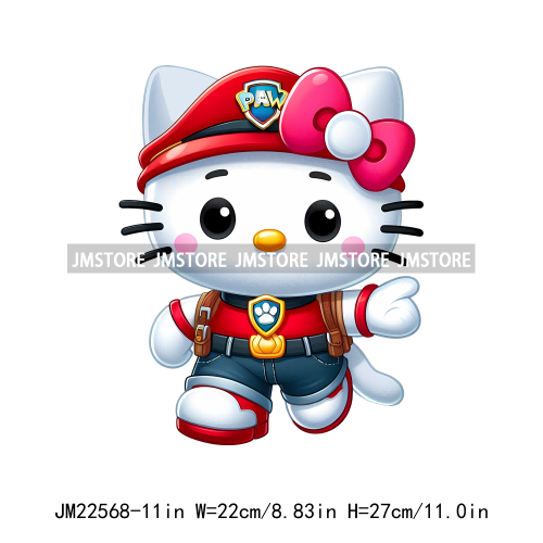 Colorful Cat Character Lovely Custume Washable Iron On DTF Transfers Stickers Printing Ready To Press For Clothes