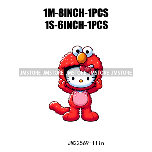 Colorful Cat Character Lovely Custume Washable Iron On DTF Transfers Stickers Printing Ready To Press For Clothes