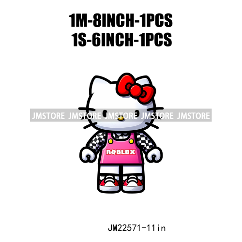 Colorful Cat Character Lovely Custume Washable Iron On DTF Transfers Stickers Printing Ready To Press For Clothes