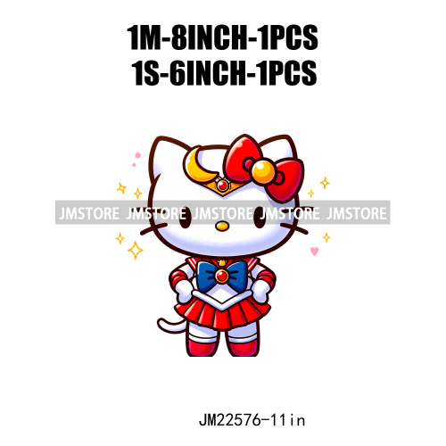 Colorful Cat Character Lovely Custume Washable Iron On DTF Transfers Stickers Printing Ready To Press For Clothes