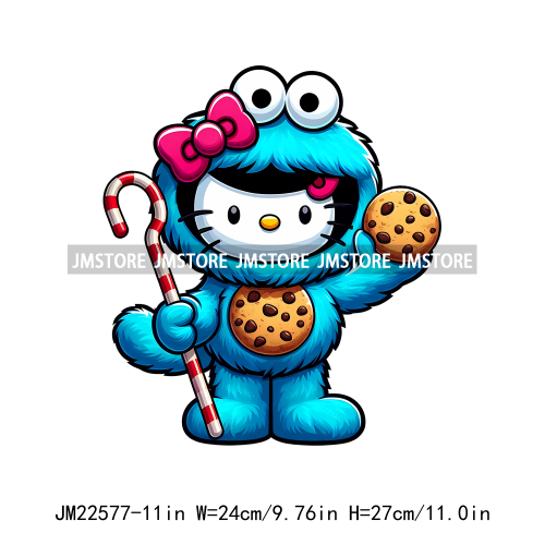 Colorful Cat Character Lovely Custume Washable Iron On DTF Transfers Stickers Printing Ready To Press For Clothes