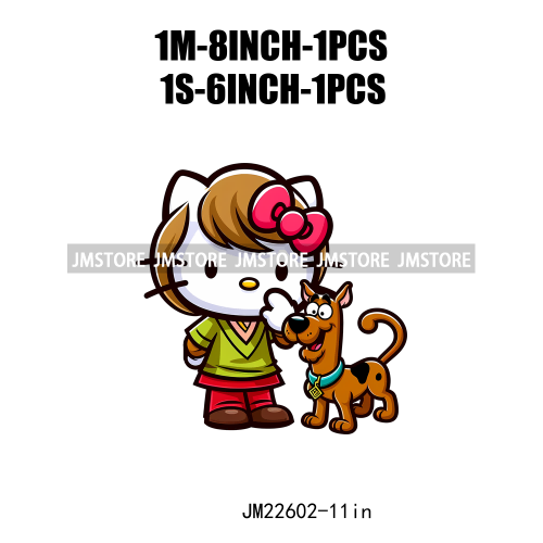 Funny Cartoon Cat Character Costumes Princess Animal Plays Iron On DTF Transfers Stickers Ready To Press For T-shirts