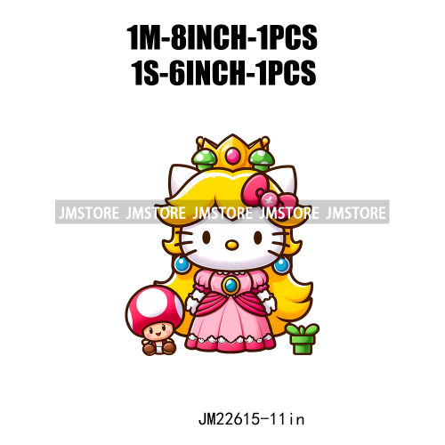 Funny Cartoon Cat Character Costumes Princess Animal Plays Iron On DTF Transfers Stickers Ready To Press For T-shirts