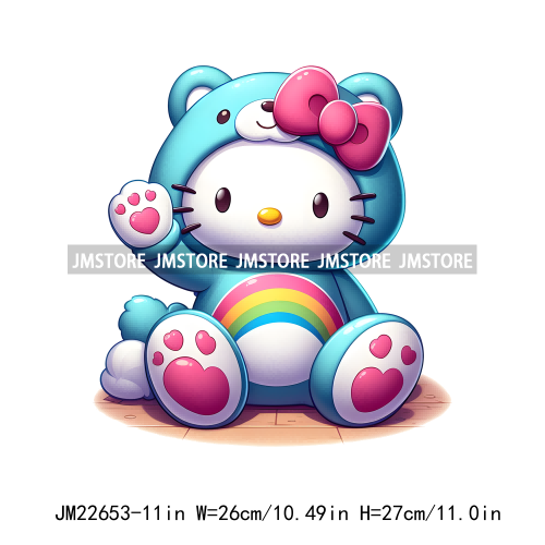 Cute Colorful Bear Costumes Animal Designs Iron On DTF Transfers Stickers Ready To Press For Clothing