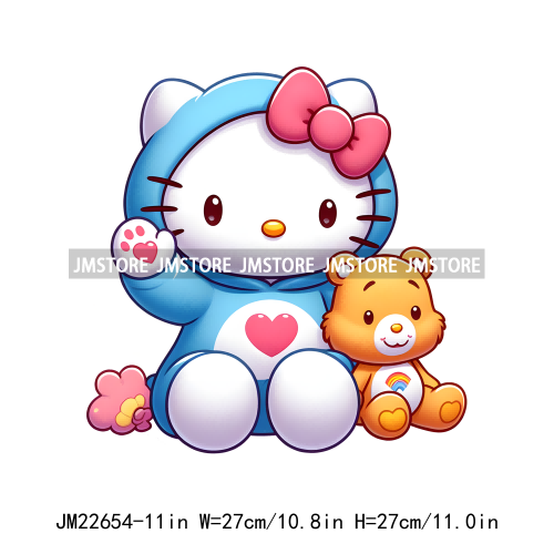 Cute Colorful Bear Costumes Animal Designs Iron On DTF Transfers Stickers Ready To Press For Clothing