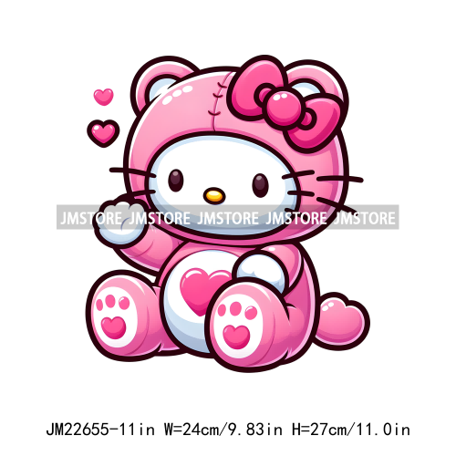 Cute Colorful Bear Costumes Animal Designs Iron On DTF Transfers Stickers Ready To Press For Clothing