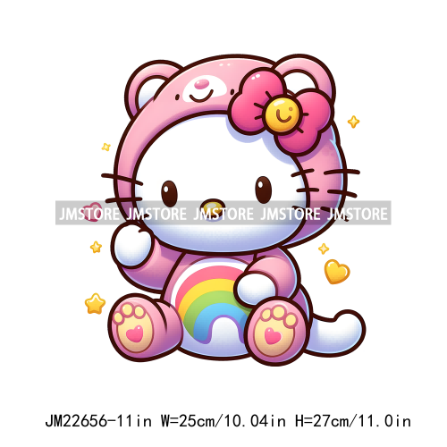 Cute Colorful Bear Costumes Animal Designs Iron On DTF Transfers Stickers Ready To Press For Clothing