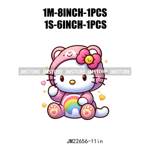 Cute Colorful Bear Costumes Animal Designs Iron On DTF Transfers Stickers Ready To Press For Clothing