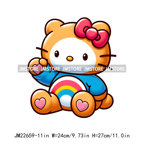 Cute Colorful Bear Costumes Animal Designs Iron On DTF Transfers Stickers Ready To Press For Clothing