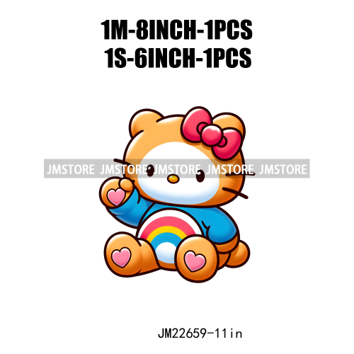 Cute Colorful Bear Costumes Animal Designs Iron On DTF Transfers Stickers Ready To Press For Clothing