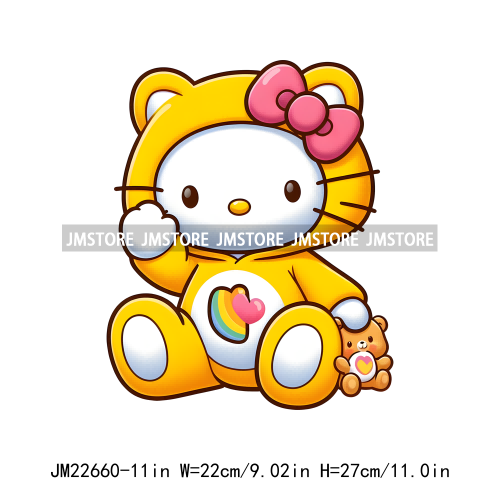 Cute Colorful Bear Costumes Animal Designs Iron On DTF Transfers Stickers Ready To Press For Clothing