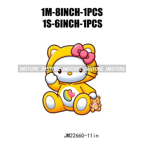 Cute Colorful Bear Costumes Animal Designs Iron On DTF Transfers Stickers Ready To Press For Clothing