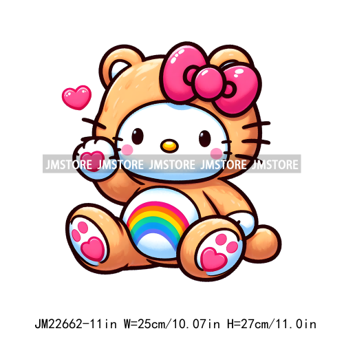 Cute Colorful Bear Costumes Animal Designs Iron On DTF Transfers Stickers Ready To Press For Clothing