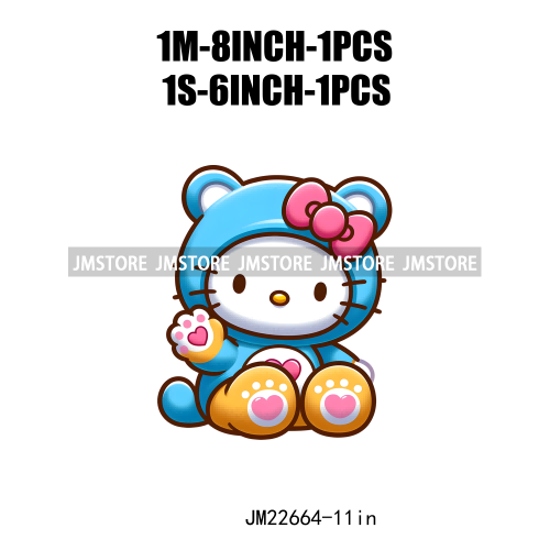 Cute Colorful Bear Costumes Animal Designs Iron On DTF Transfers Stickers Ready To Press For Clothing