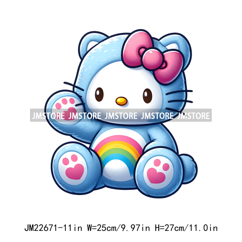 Cute Colorful Bear Costumes Animal Designs Iron On DTF Transfers Stickers Ready To Press For Clothing