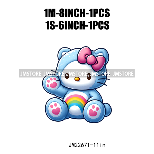 Cute Colorful Bear Costumes Animal Designs Iron On DTF Transfers Stickers Ready To Press For Clothing