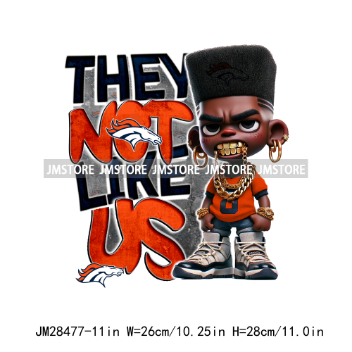 Colorful Football Team Afro Sport Black Man Printing Iron On They Not Like Us DTF Transfers Stickers Ready To Press For Clothes