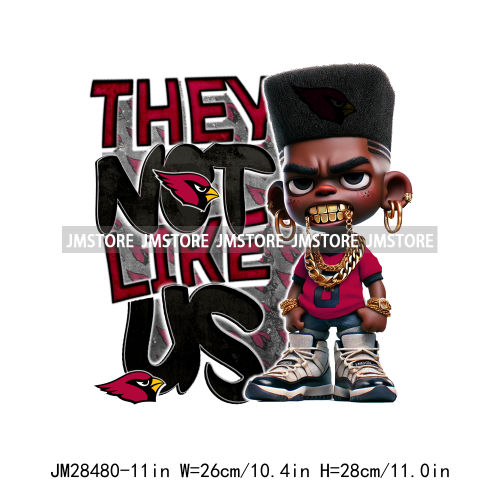 Colorful Football Team Afro Sport Black Man Printing Iron On They Not Like Us DTF Transfers Stickers Ready To Press For Clothes