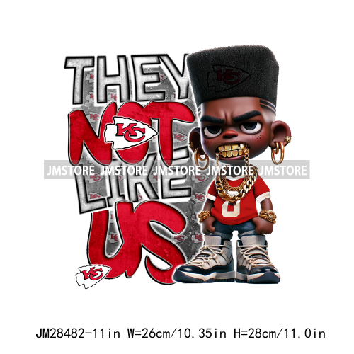 Colorful Football Team Afro Sport Black Man Printing Iron On They Not Like Us DTF Transfers Stickers Ready To Press For Clothes