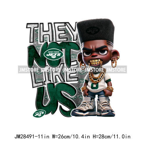 Colorful Football Team Afro Sport Black Man Printing Iron On They Not Like Us DTF Transfers Stickers Ready To Press For Clothes