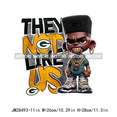 Colorful Football Team Afro Sport Black Man Printing Iron On They Not Like Us DTF Transfers Stickers Ready To Press For Clothes