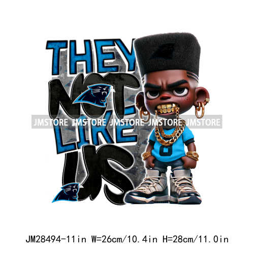 Colorful Football Team Afro Sport Black Man Printing Iron On They Not Like Us DTF Transfers Stickers Ready To Press For Clothes