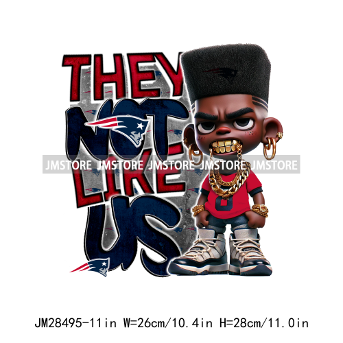 Colorful Football Team Afro Sport Black Man Printing Iron On They Not Like Us DTF Transfers Stickers Ready To Press For Clothes