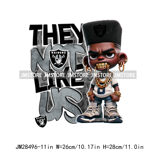 Colorful Football Team Afro Sport Black Man Printing Iron On They Not Like Us DTF Transfers Stickers Ready To Press For Clothes