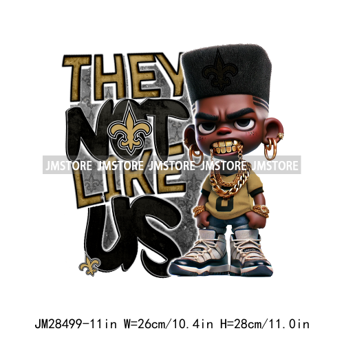 Colorful Football Team Afro Sport Black Man Printing Iron On They Not Like Us DTF Transfers Stickers Ready To Press For Clothes