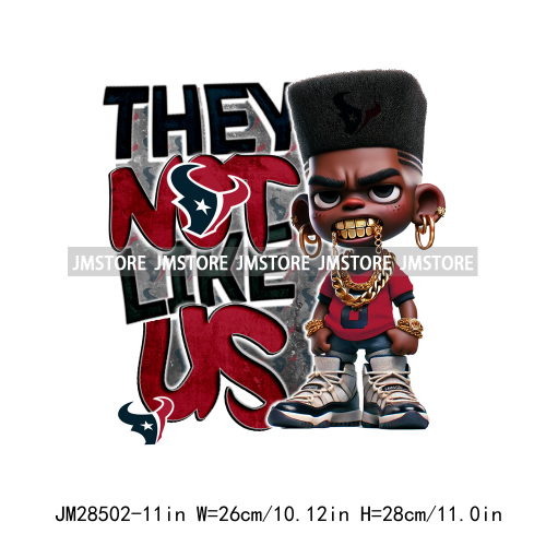 Colorful Football Team Afro Sport Black Man Printing Iron On They Not Like Us DTF Transfers Stickers Ready To Press For Clothes