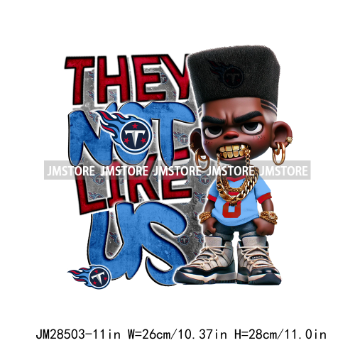 Colorful Football Team Afro Sport Black Man Printing Iron On They Not Like Us DTF Transfers Stickers Ready To Press For Clothes