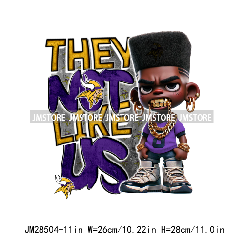 Colorful Football Team Afro Sport Black Man Printing Iron On They Not Like Us DTF Transfers Stickers Ready To Press For Clothes