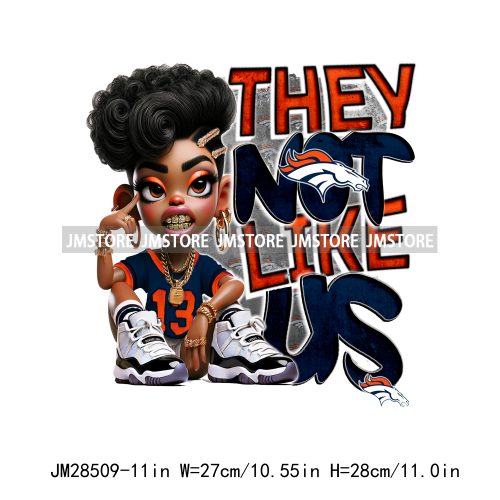 Cool Sport Football Team Afro Woman They Not Like Us Designs Iron On DTF Transfers Stickers Ready To Press For Clothing