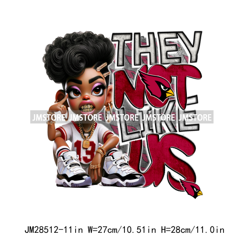 Cool Sport Football Team Afro Woman They Not Like Us Designs Iron On DTF Transfers Stickers Ready To Press For Clothing