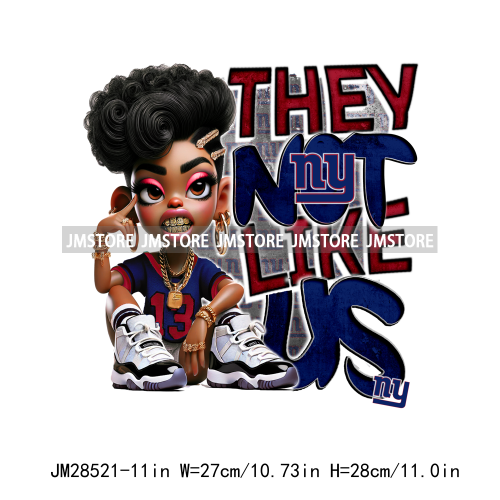 Cool Sport Football Team Afro Woman They Not Like Us Designs Iron On DTF Transfers Stickers Ready To Press For Clothing