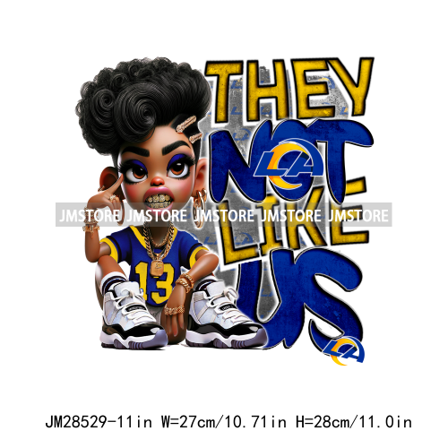 Cool Sport Football Team Afro Woman They Not Like Us Designs Iron On DTF Transfers Stickers Ready To Press For Clothing