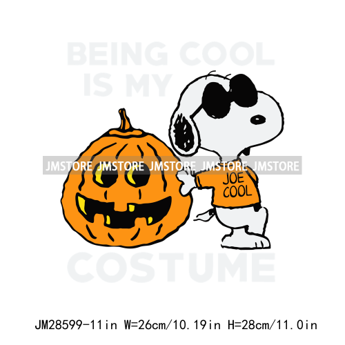 Cartoon Trick Or Treat Animal Boo Dog Friends Pumpkin Halloween  Decals Iron On DTF Transfer Sticker Ready To Press For Hoodies