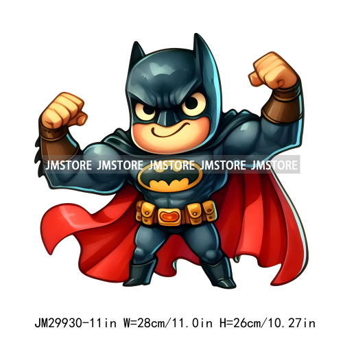 Cool Cartoon Hero Friends Kids Printing Iron On DTF Transfers Stickers Ready To Press For Hoodies Bags