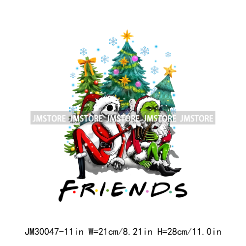 Green Christmas Coffee Tree Friends Feeling Extra Today Xmas Holiday Iron On DTF Transfers Stickers Ready To Press For Clothing